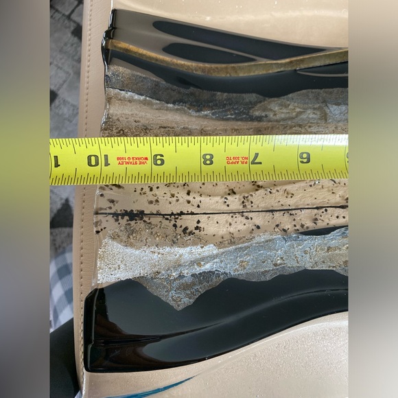 Fused Art glass Striped Clear Black Plates Plater set - Picture 8 of 10